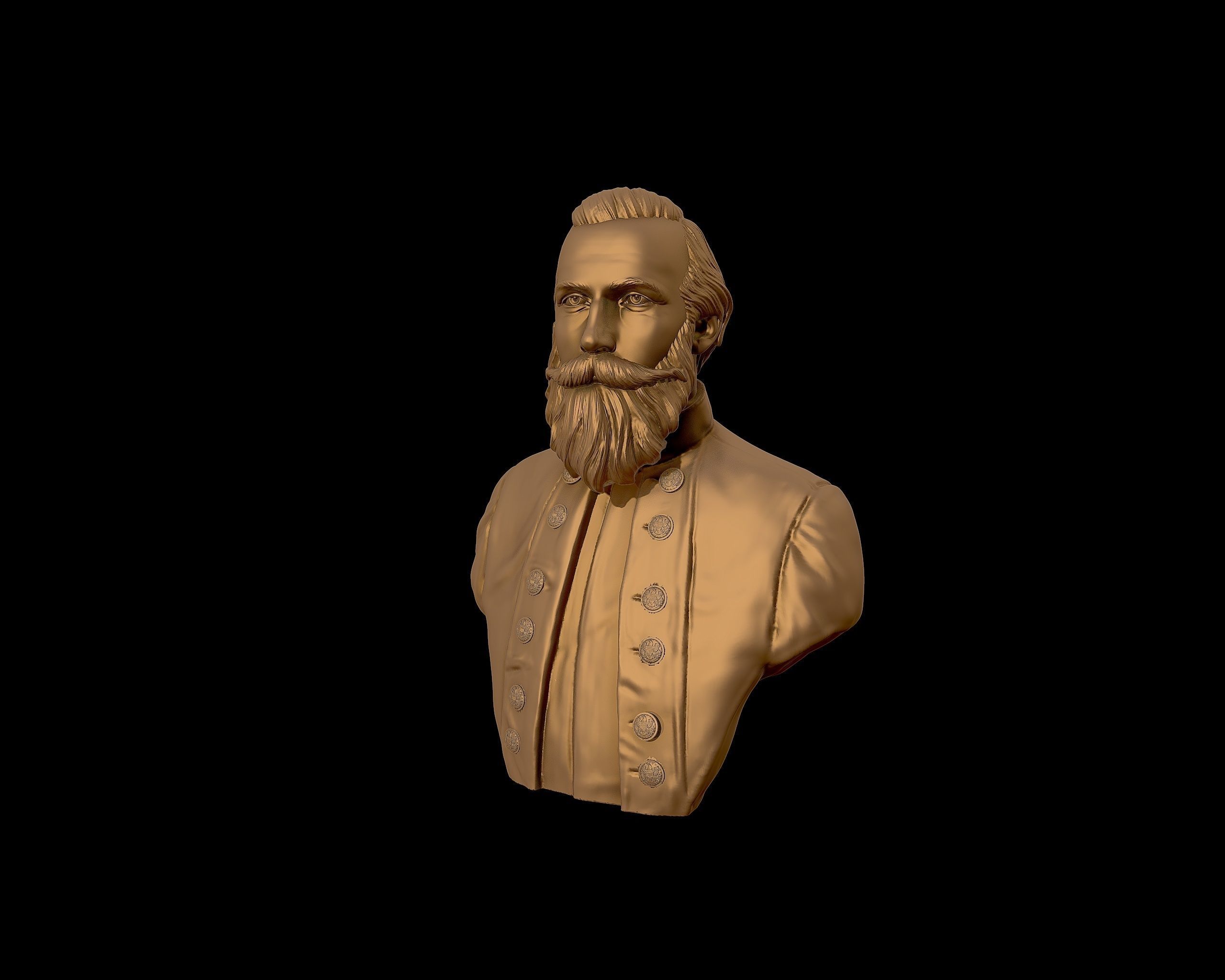 General James Ewell Brown Stuart bust sculpture 3D print model_25