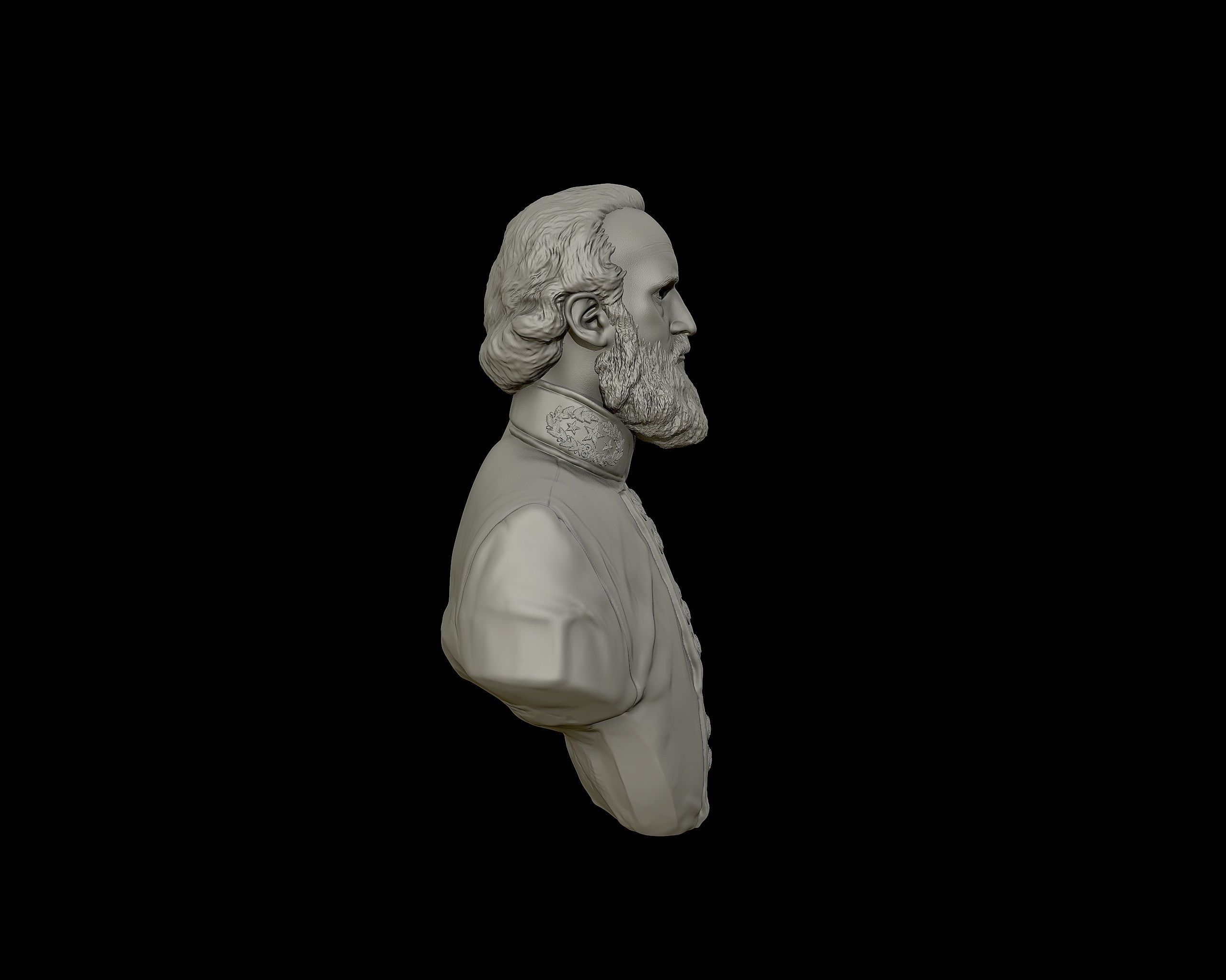 General Stonewall Jackson bust sculpture 3D print model_20