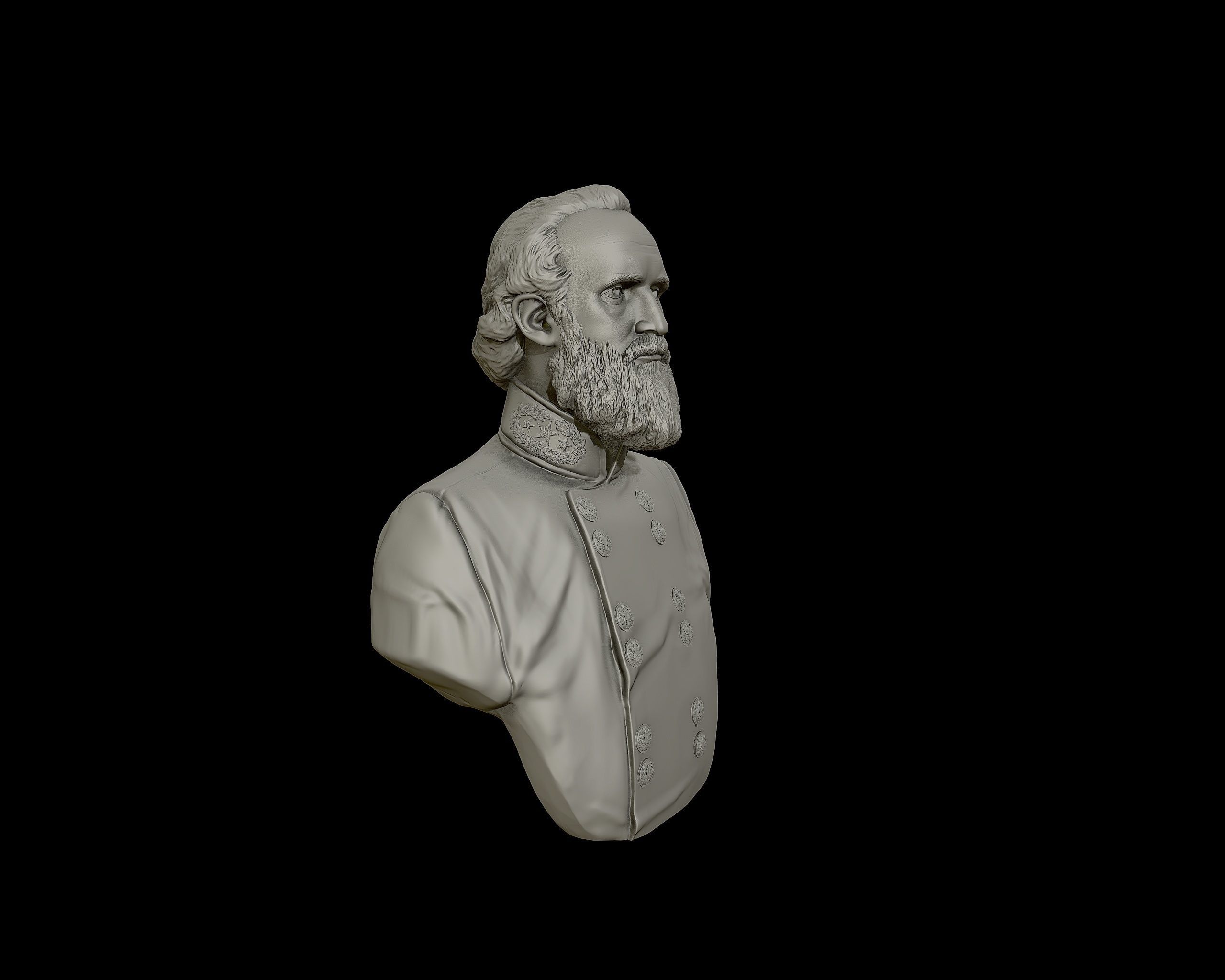 General Stonewall Jackson bust sculpture 3D print model_21