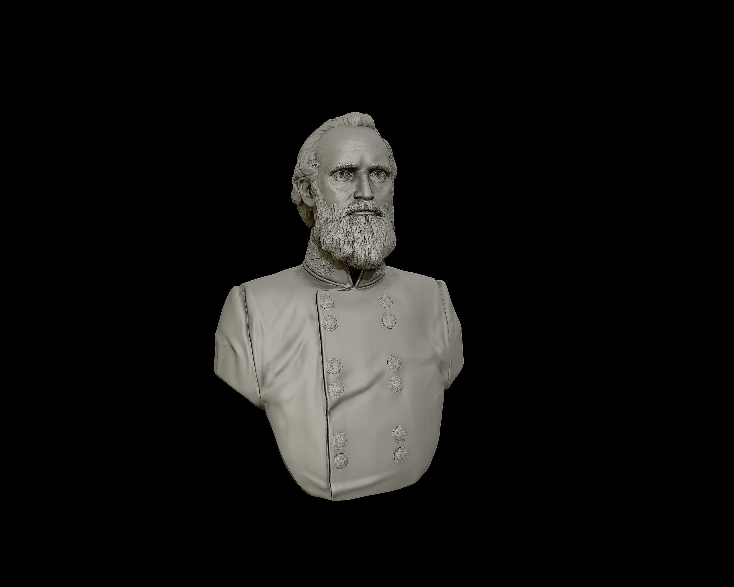 General Stonewall Jackson bust sculpture 3D print model_23