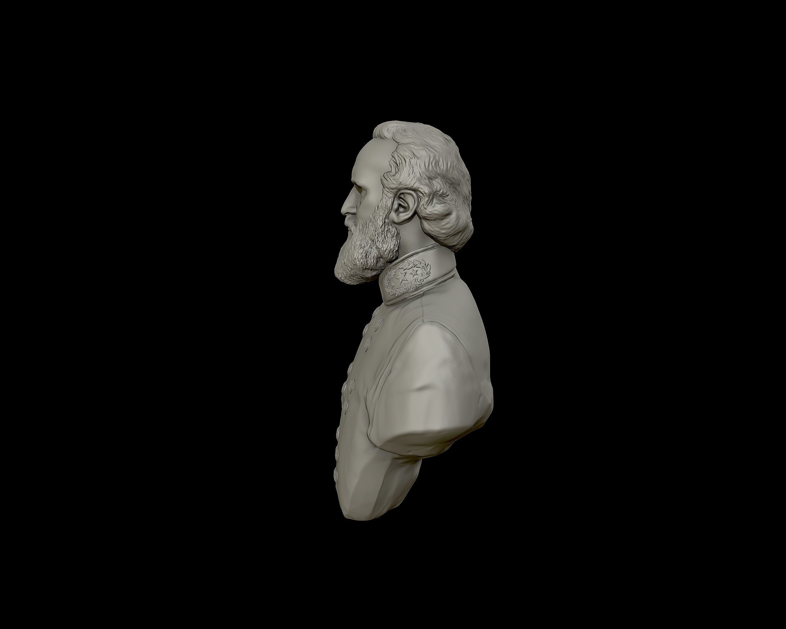 General Stonewall Jackson bust sculpture 3D print model_17