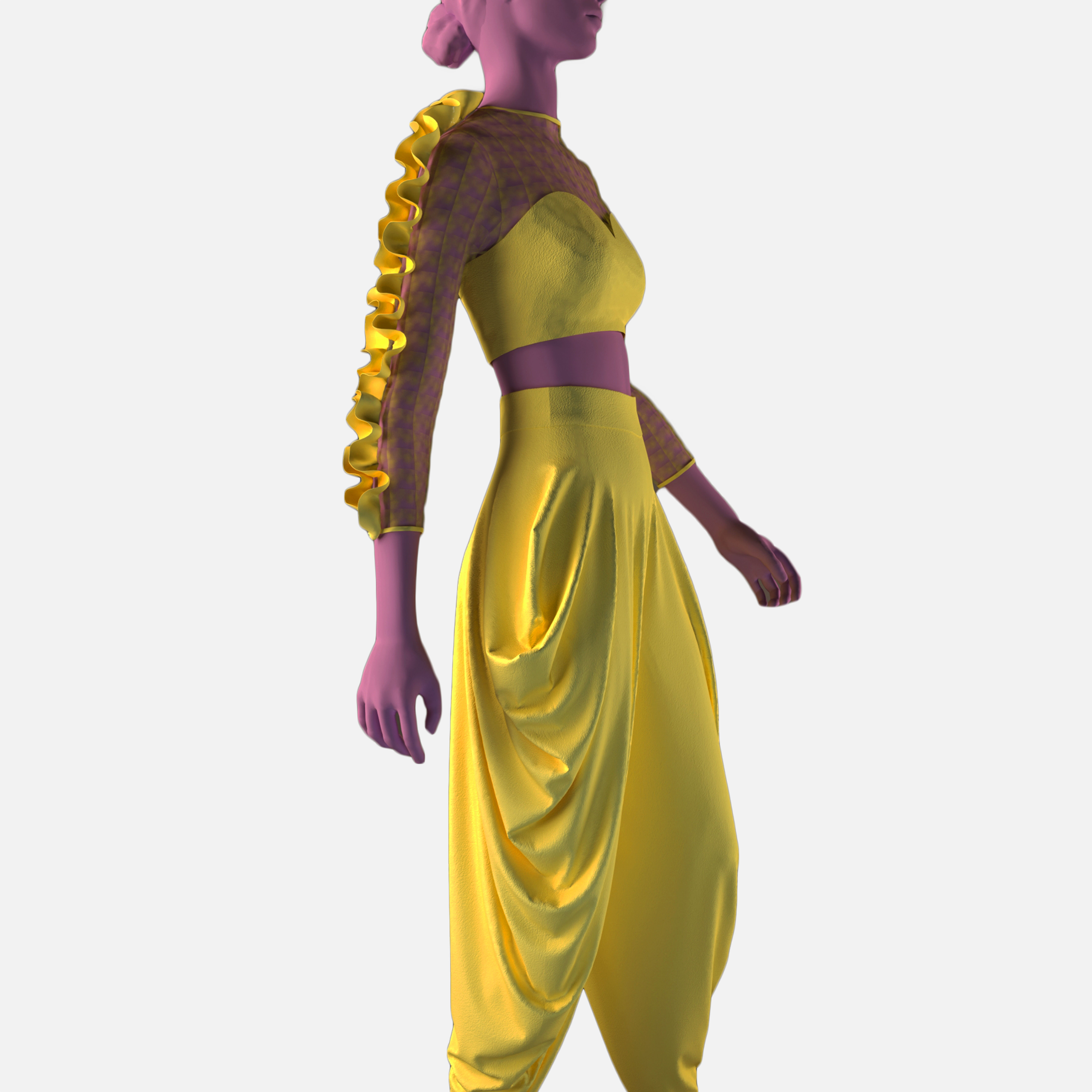 Crop top and pants    ZPRJ-FBX-OBJ-MTL-TEXTURES 3D model_1