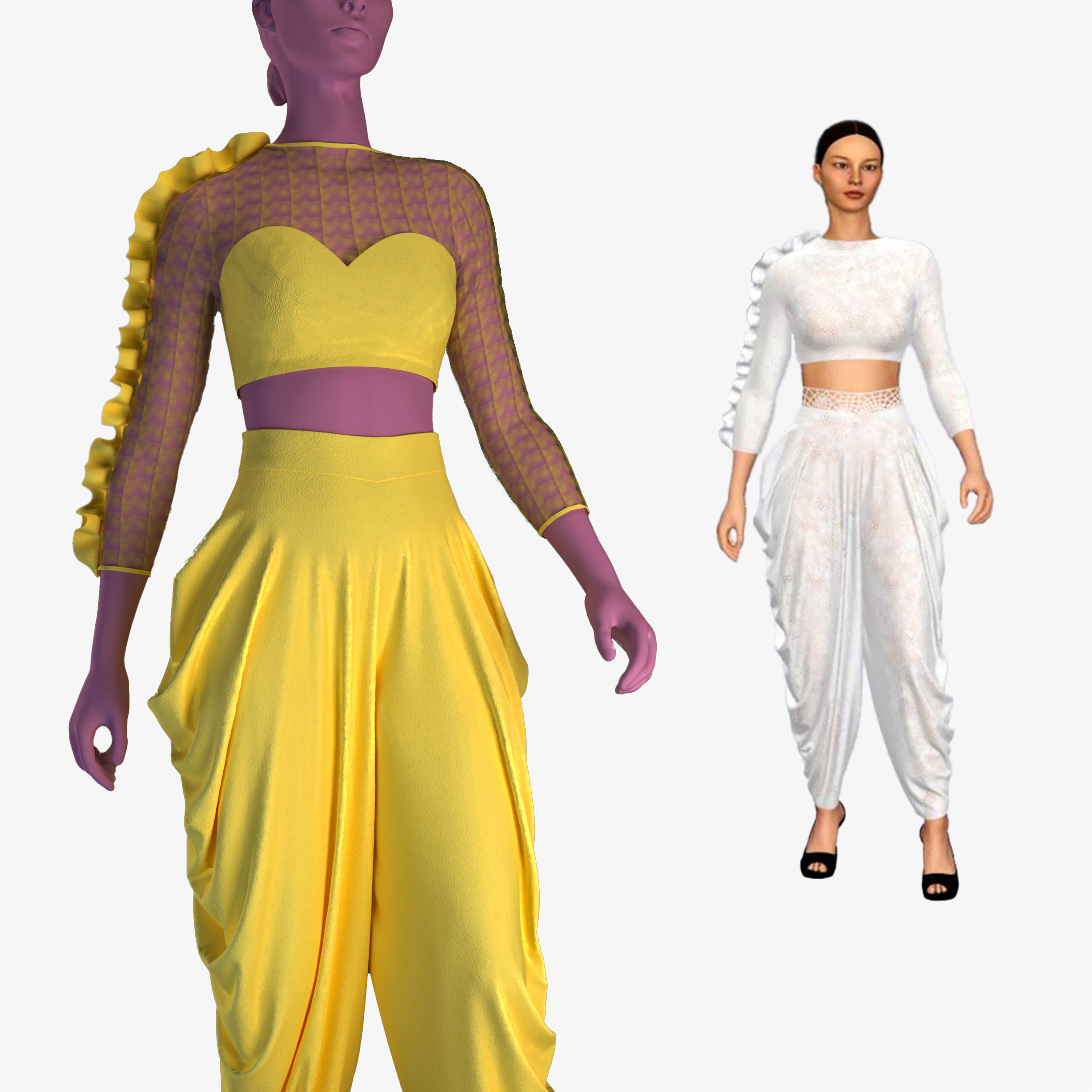 Crop top and pants    ZPRJ-FBX-OBJ-MTL-TEXTURES 3D model_3