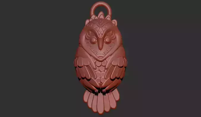 owl 3d printable pentant 