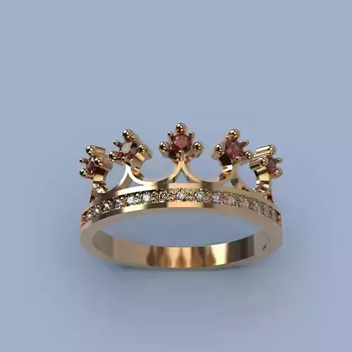 Designer crown ring with diamonds