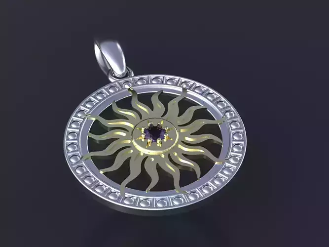 Pendant with the Symbol of the Sun cnc model or 3D print model