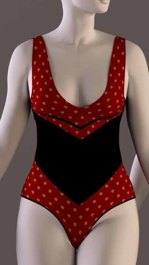 women swimsuit - swimwear -with texture 3D model_3