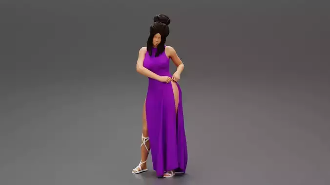 Beautiful woman Wearing a High Slit Dress