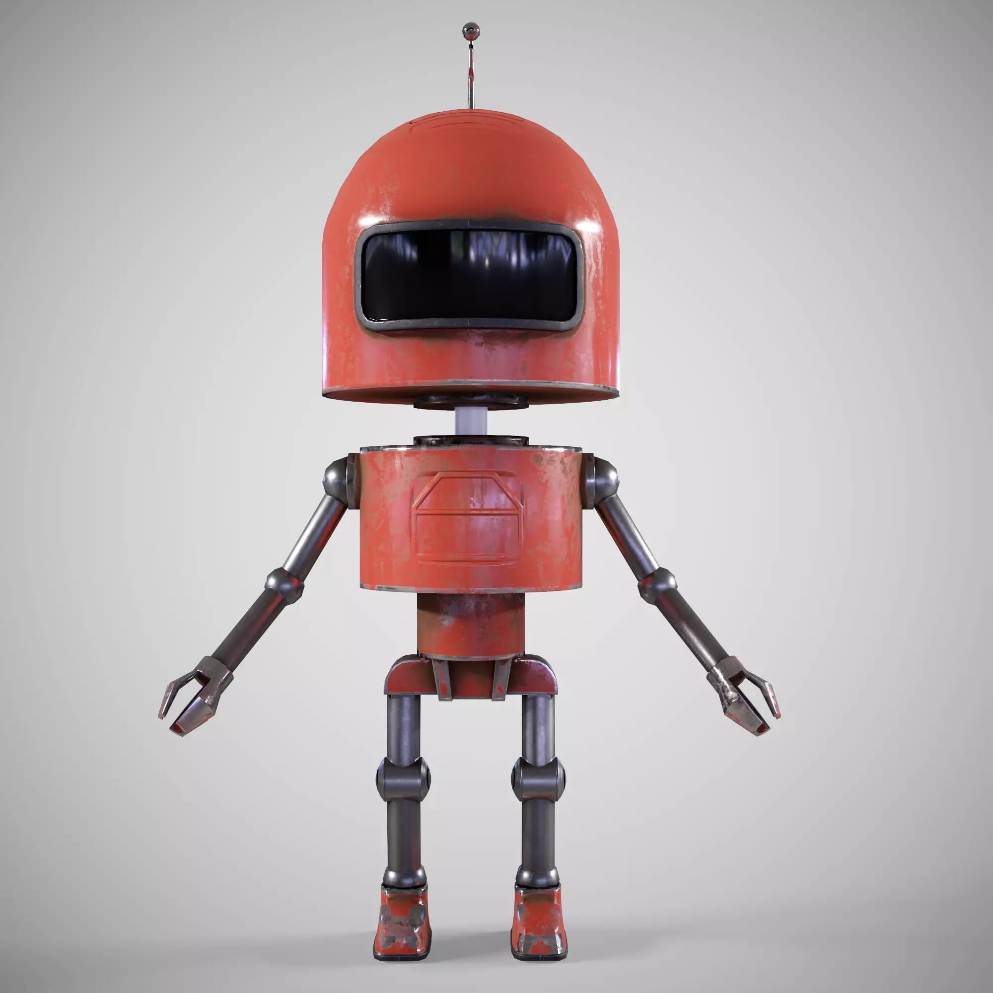 A low-poly 3D modelof a red Robot Low-poly 3D model Low-poly 3D model_0