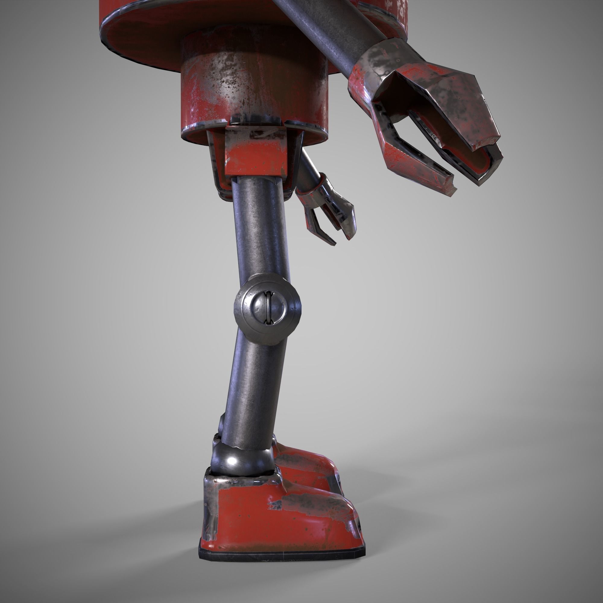 A low-poly 3D modelof a red Robot Low-poly 3D model Low-poly 3D model_13