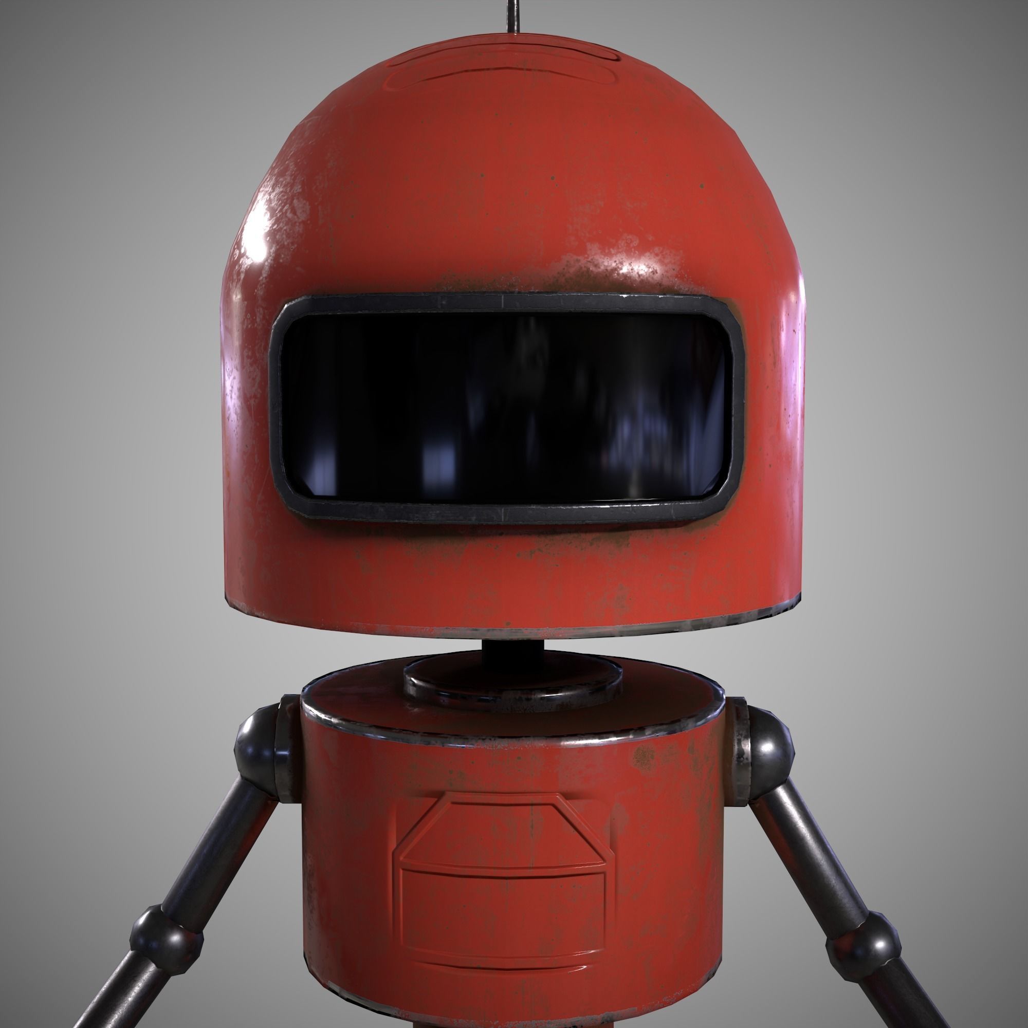 A low-poly 3D modelof a red Robot Low-poly 3D model Low-poly 3D model_11