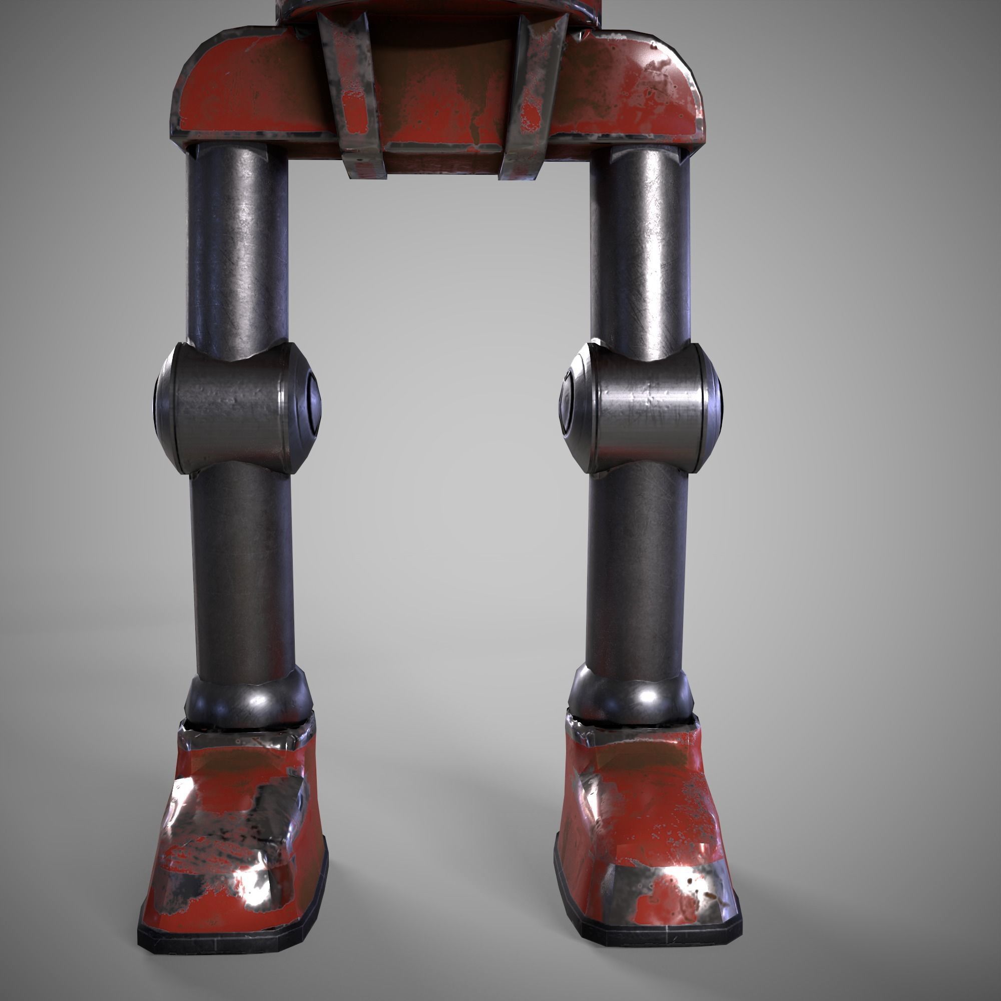 A low-poly 3D modelof a red Robot Low-poly 3D model Low-poly 3D model_8