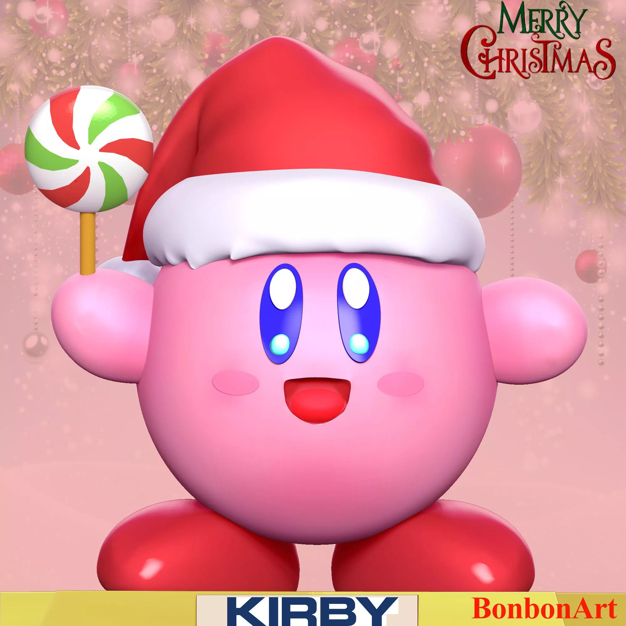 Kirby - Christmas 3D print model_0