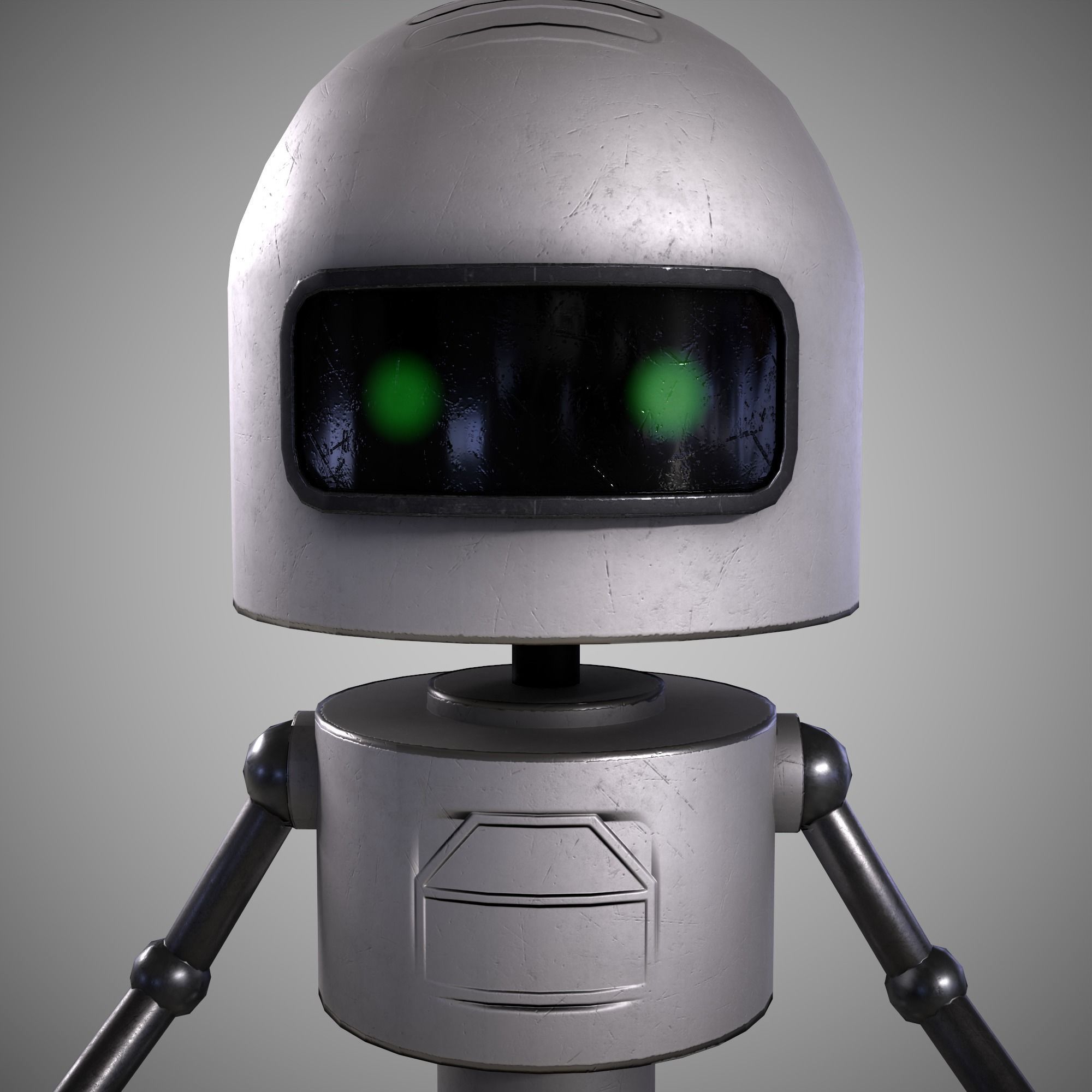 A low-poly 3D modelof a white Robot  Low-poly 3D model_4
