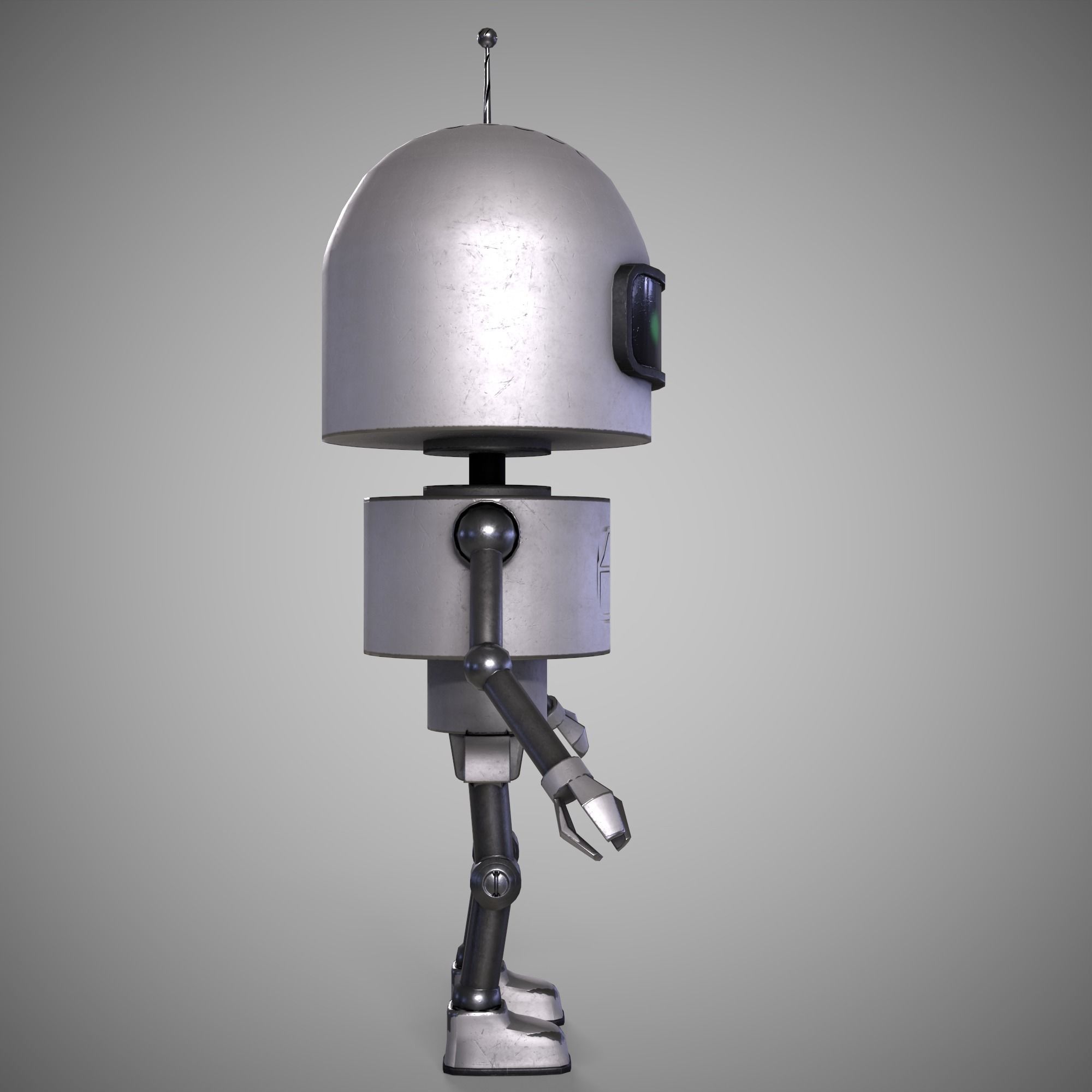 A low-poly 3D modelof a white Robot  Low-poly 3D model_1