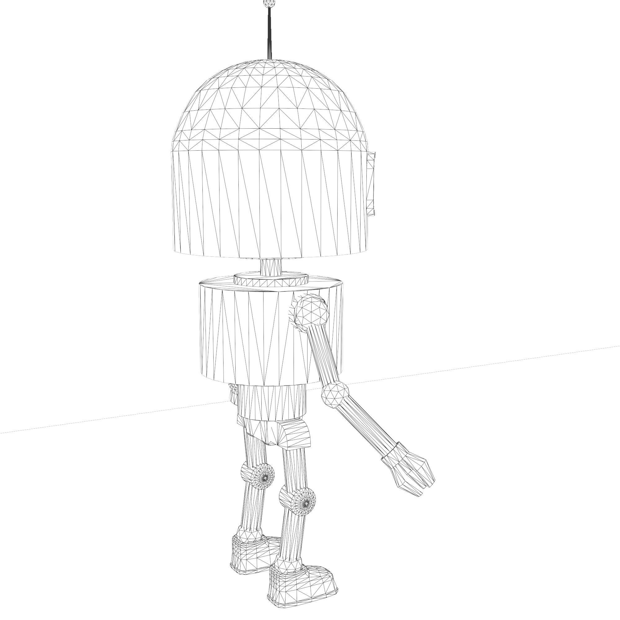 A low-poly 3D modelof a white Robot  Low-poly 3D model_10