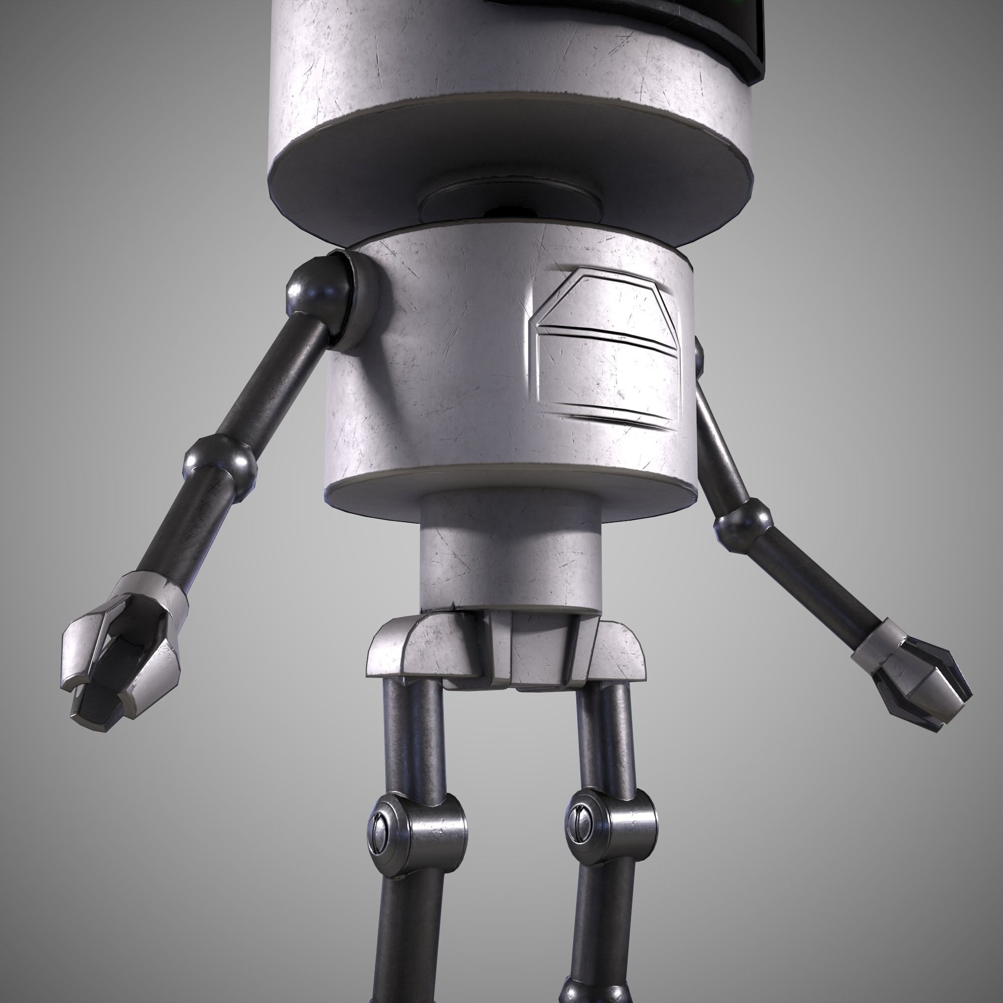 A low-poly 3D modelof a white Robot  Low-poly 3D model_5