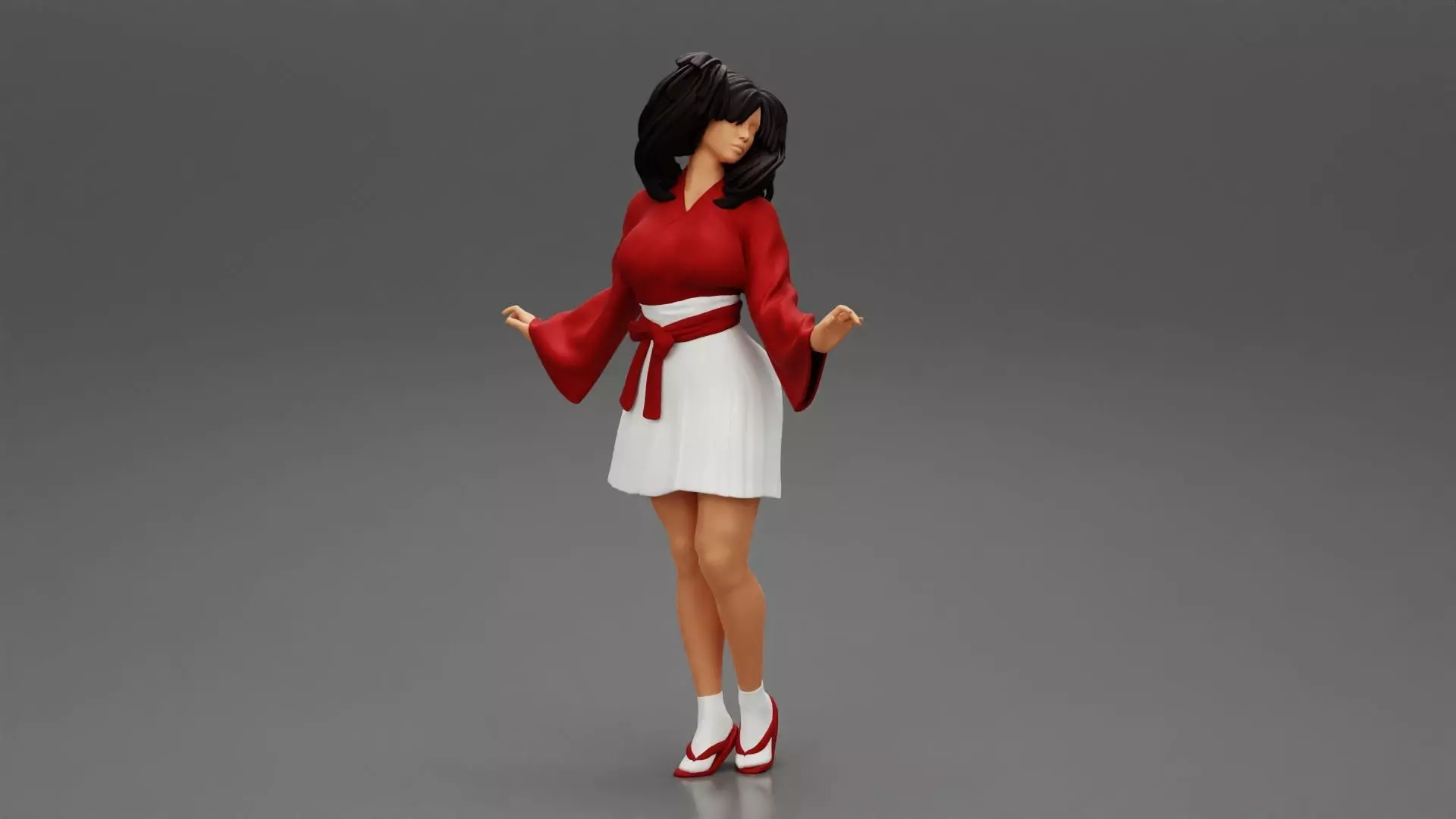 Young Asian Woman Wearing a Mini Skirt 3D print model