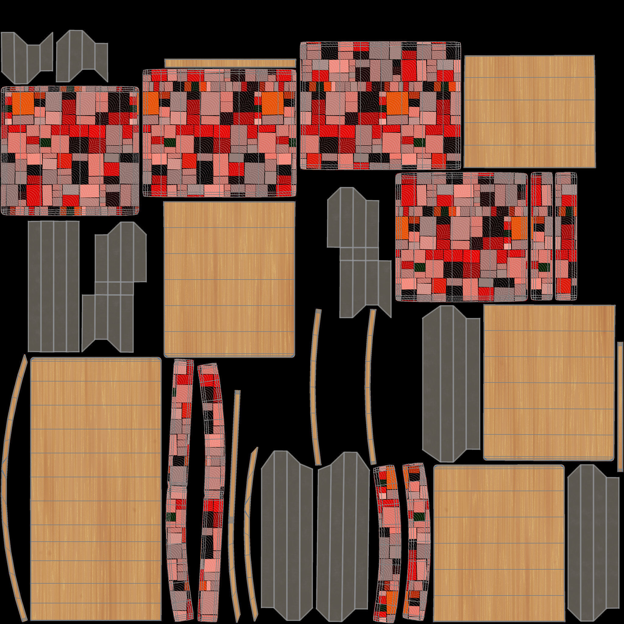 Modern Chair 3D Model AR VR PBR Low-poly 3D model_17