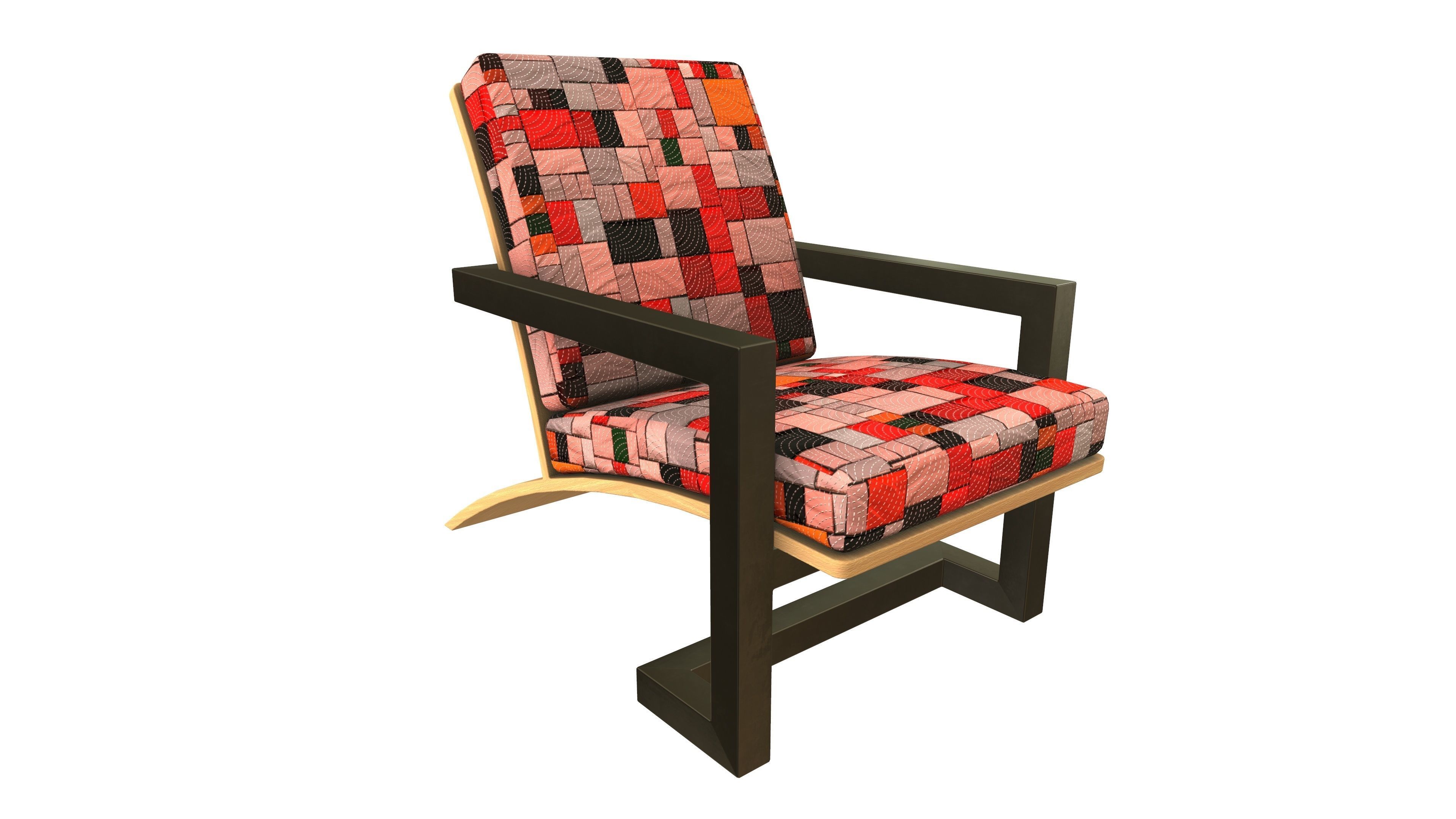 Modern Chair 3D Model AR VR PBR Low-poly 3D model_11