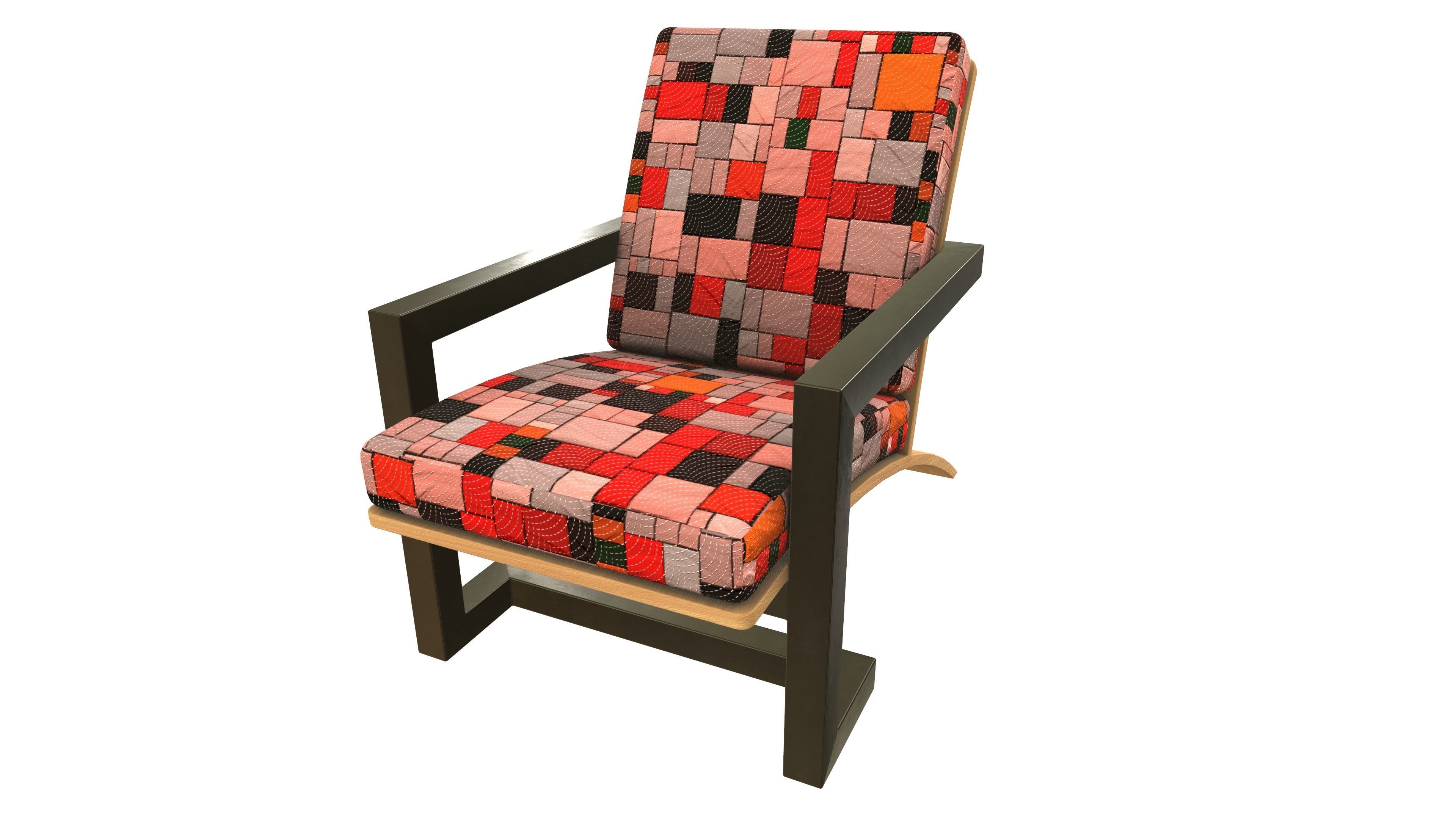 Modern Chair 3D Model AR VR PBR Low-poly 3D model_3