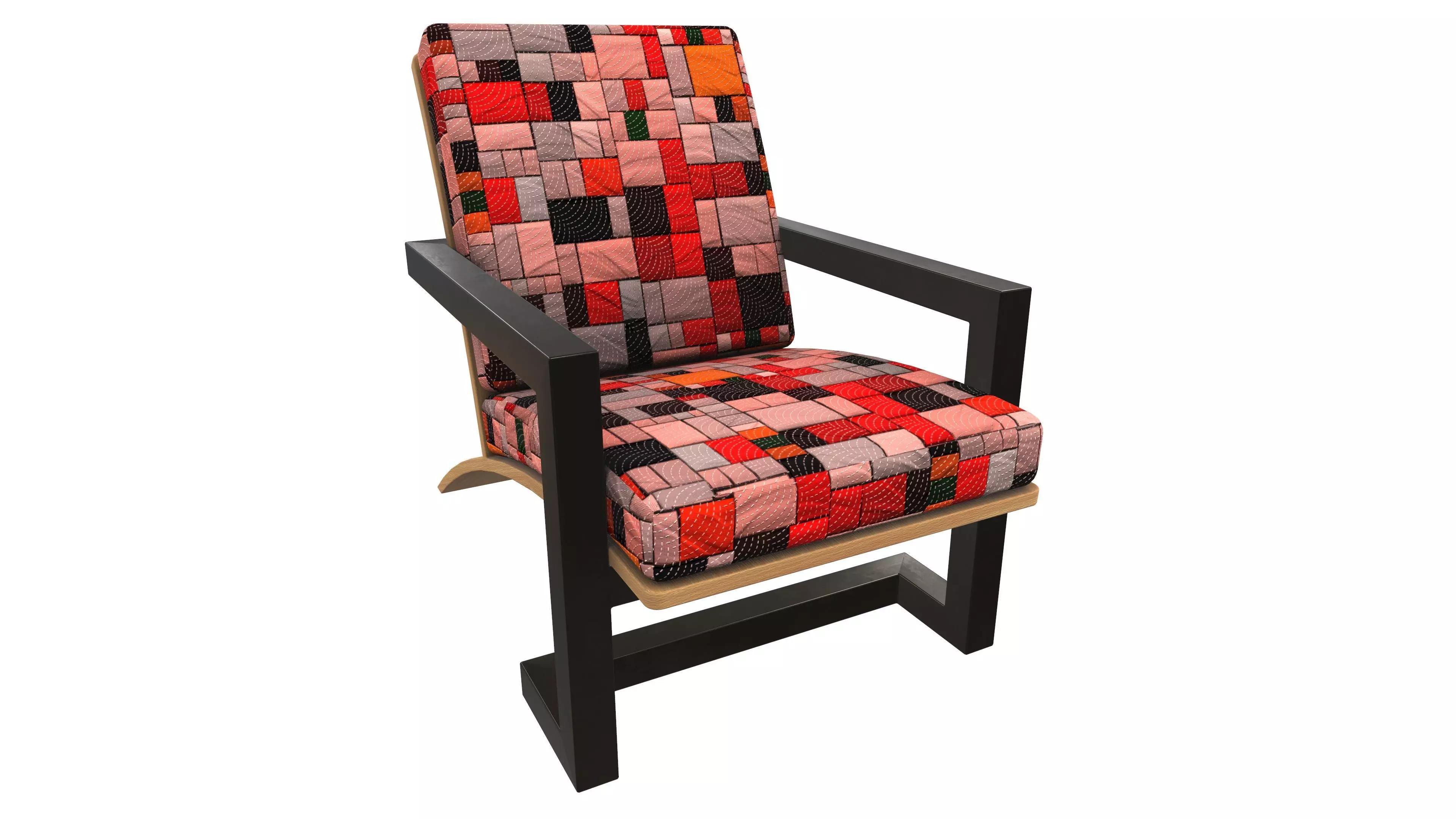 Modern Chair 3D Model AR VR PBR Low-poly 3D model_0