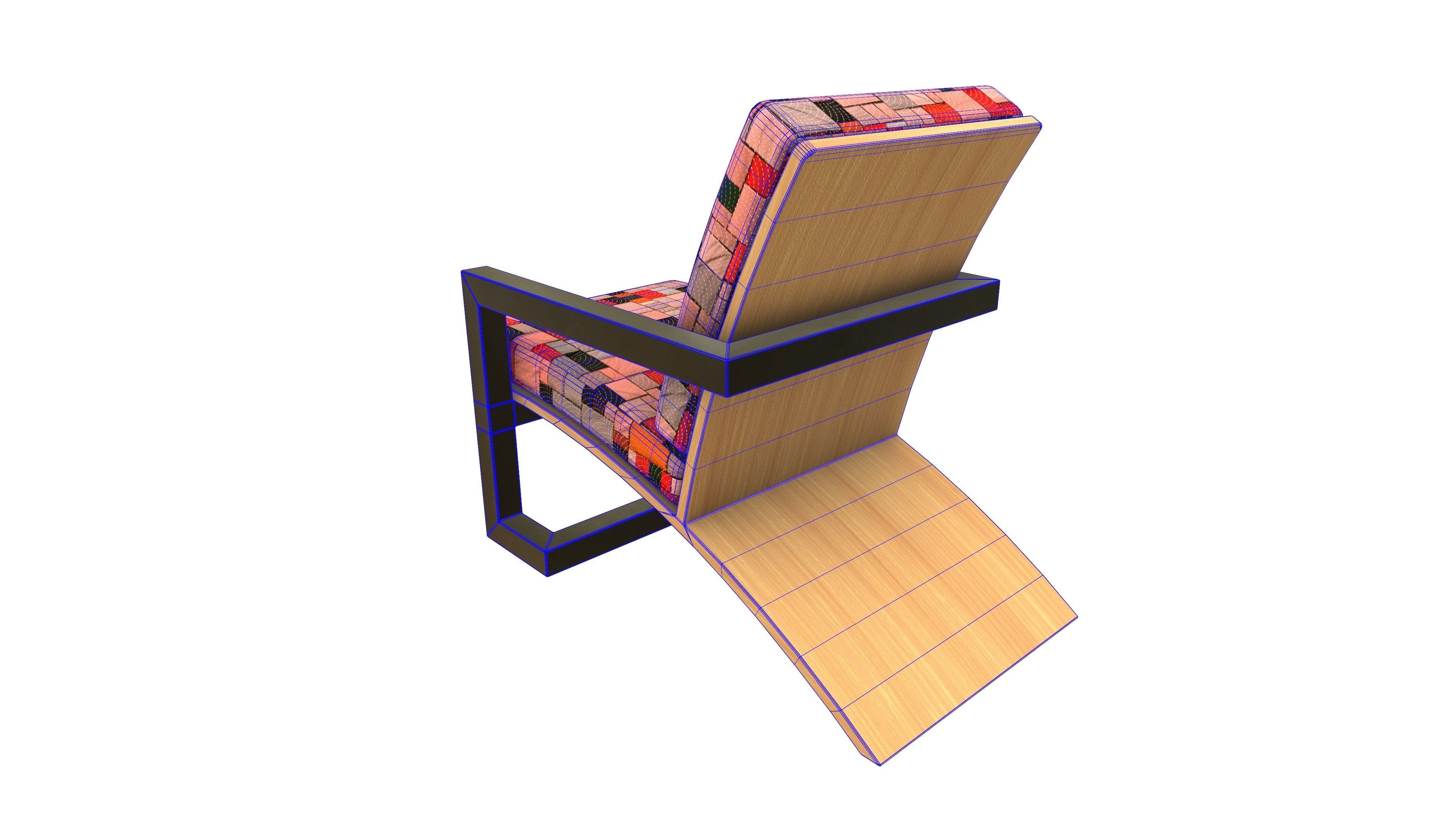 Modern Chair 3D Model AR VR PBR Low-poly 3D model_16