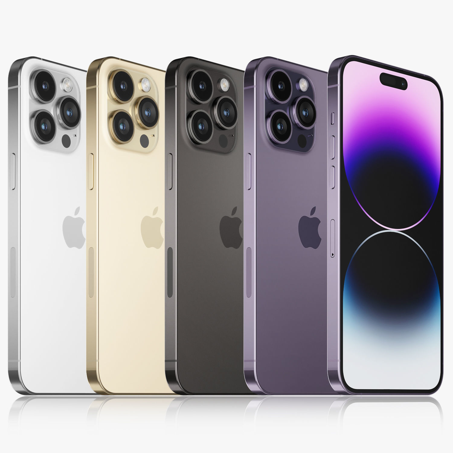 Apple iPhone 14 Pro MAX all colors 3D model_1