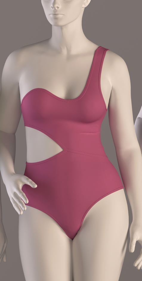 3 Women swimsuit - swimwear with textures 3D model_4
