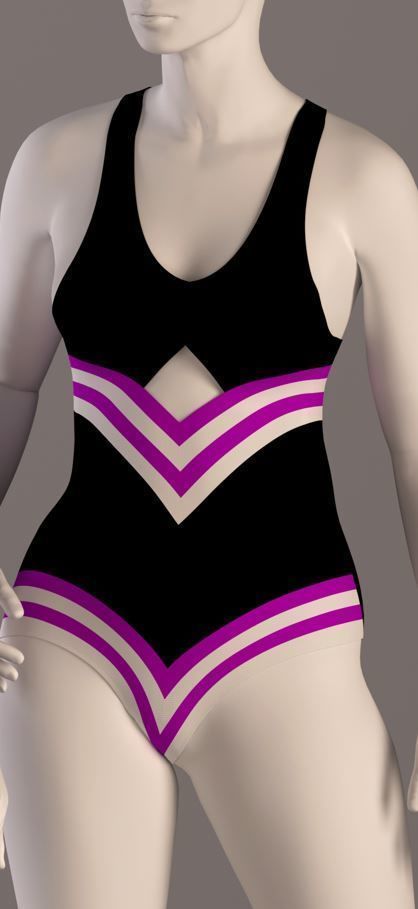 3 Women swimsuit - swimwear with textures 3D model_5
