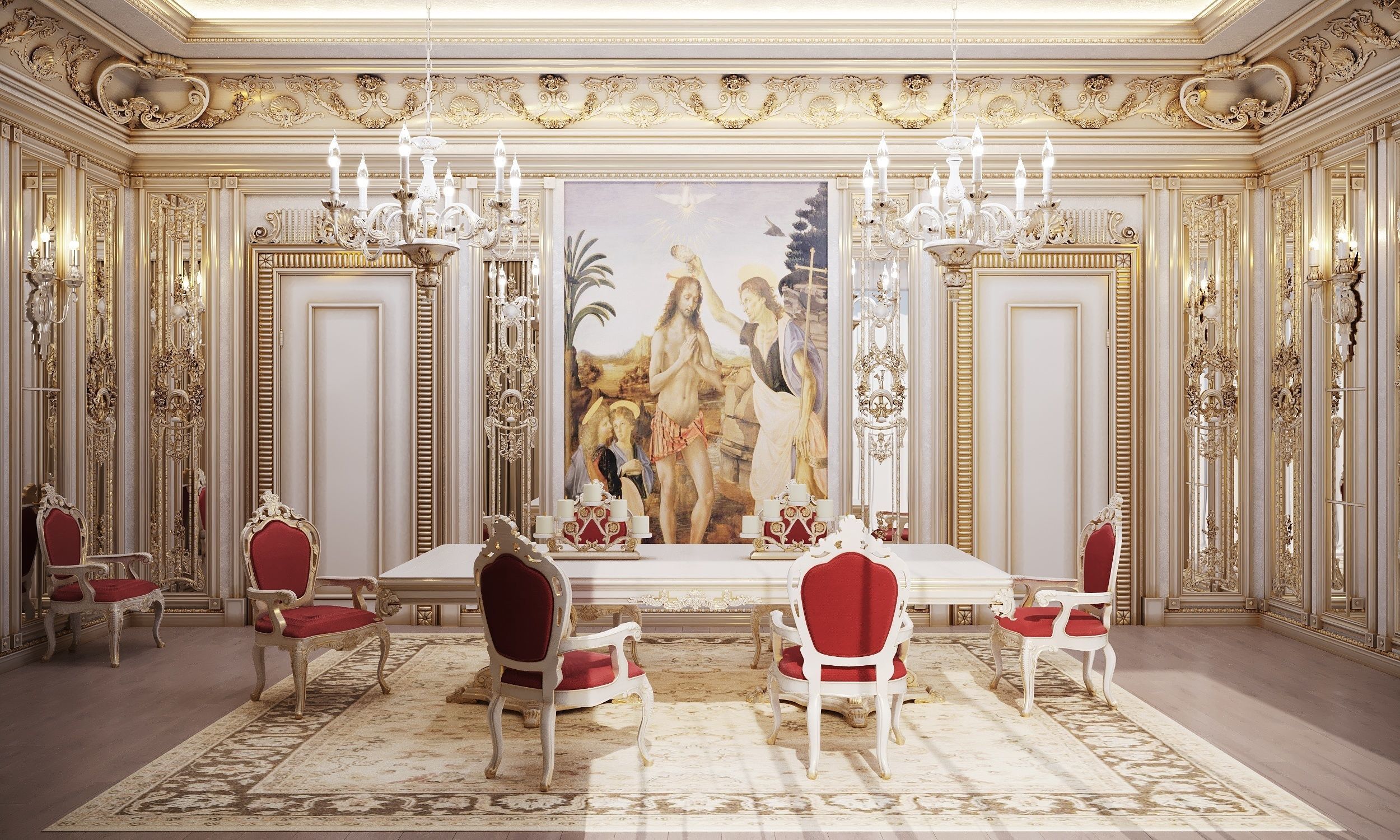 Classic interior luxury 3D model_2