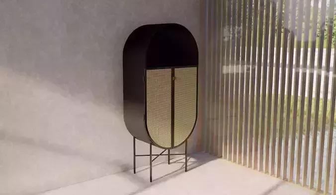 Cane cabinet 3D model 3D model