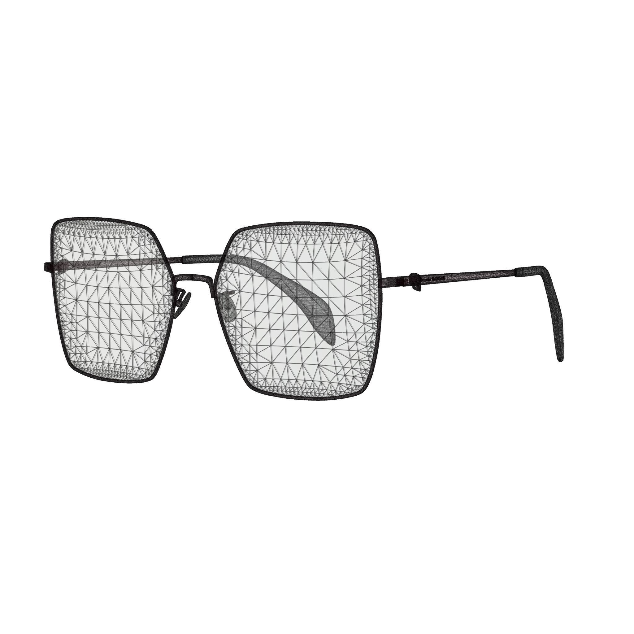 Alexander McQueen - AM0276O Glasses Low-poly 3D model_5