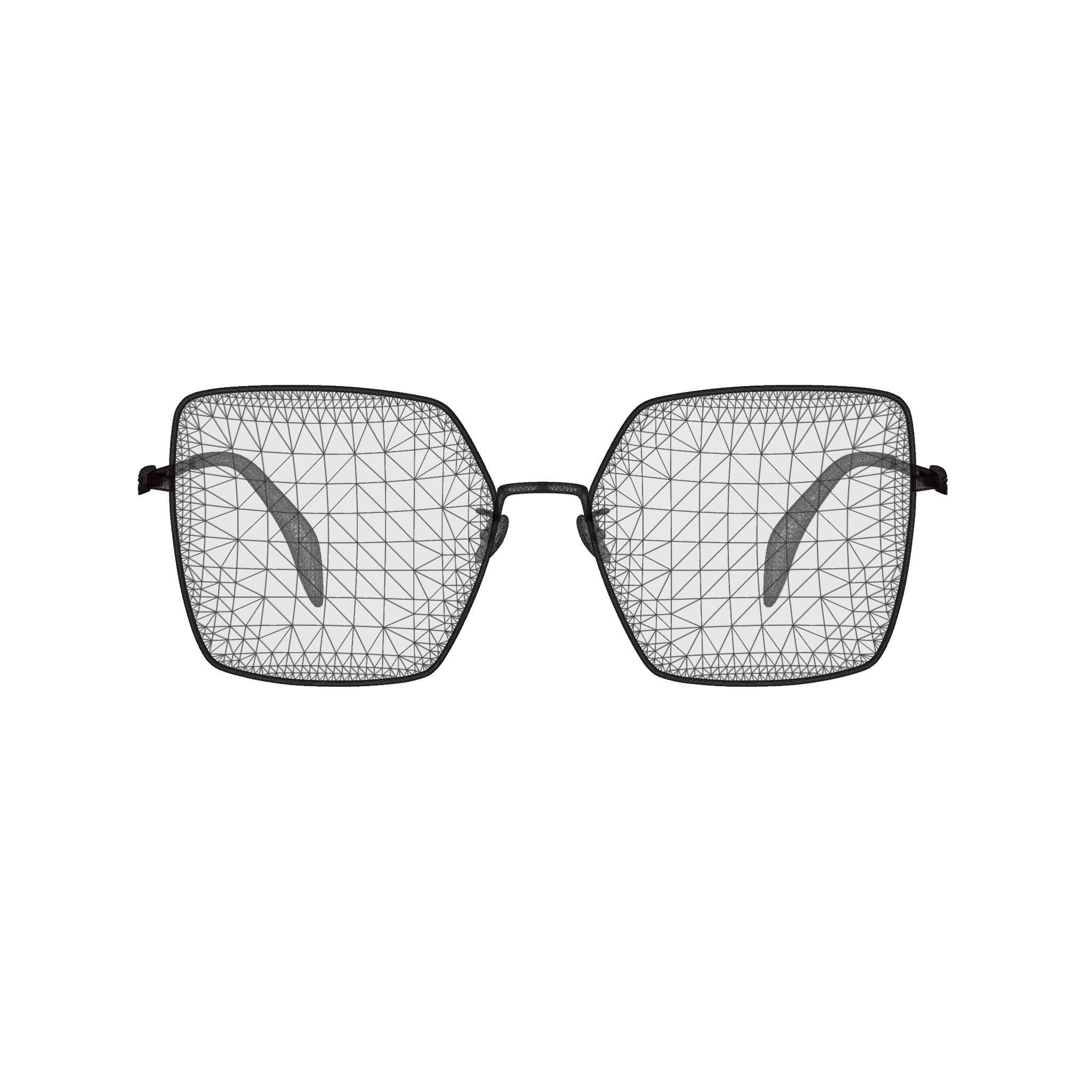 Alexander McQueen - AM0276O Glasses Low-poly 3D model_7
