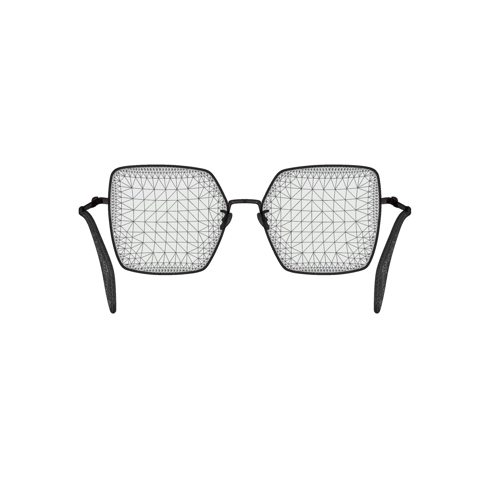 Alexander McQueen - AM0276O Glasses Low-poly 3D model_6