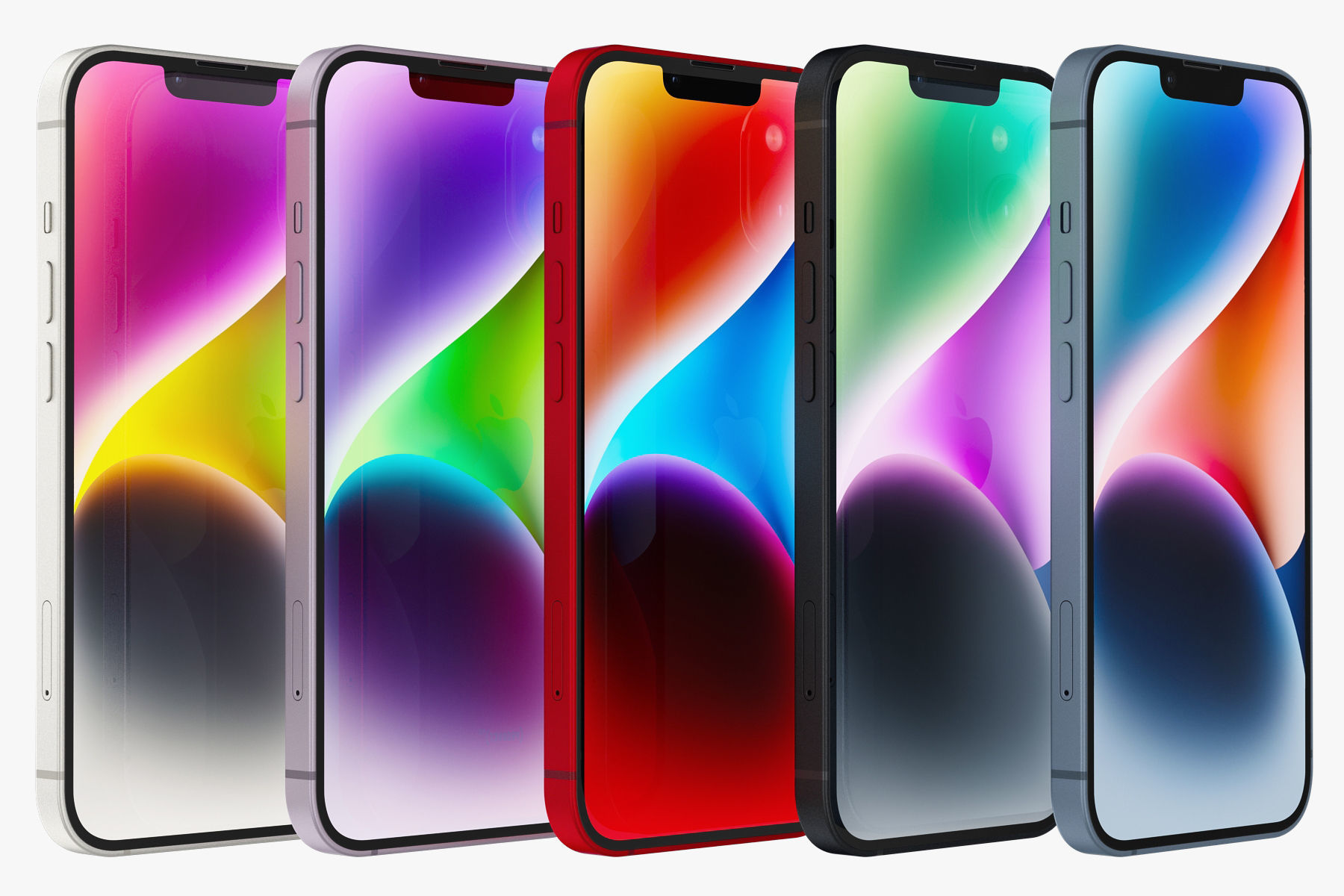 Apple iPhone 14 all colors 3D model_9