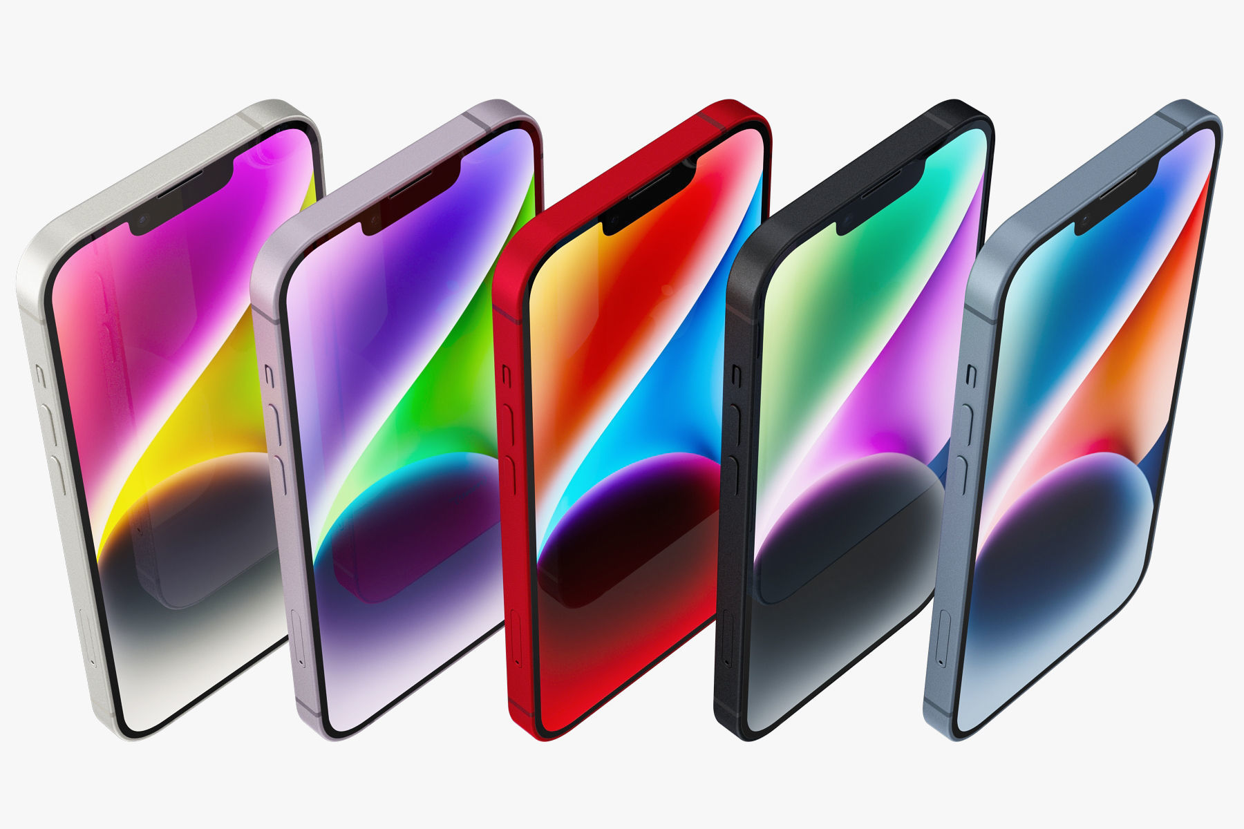 Apple iPhone 14 all colors 3D model_10