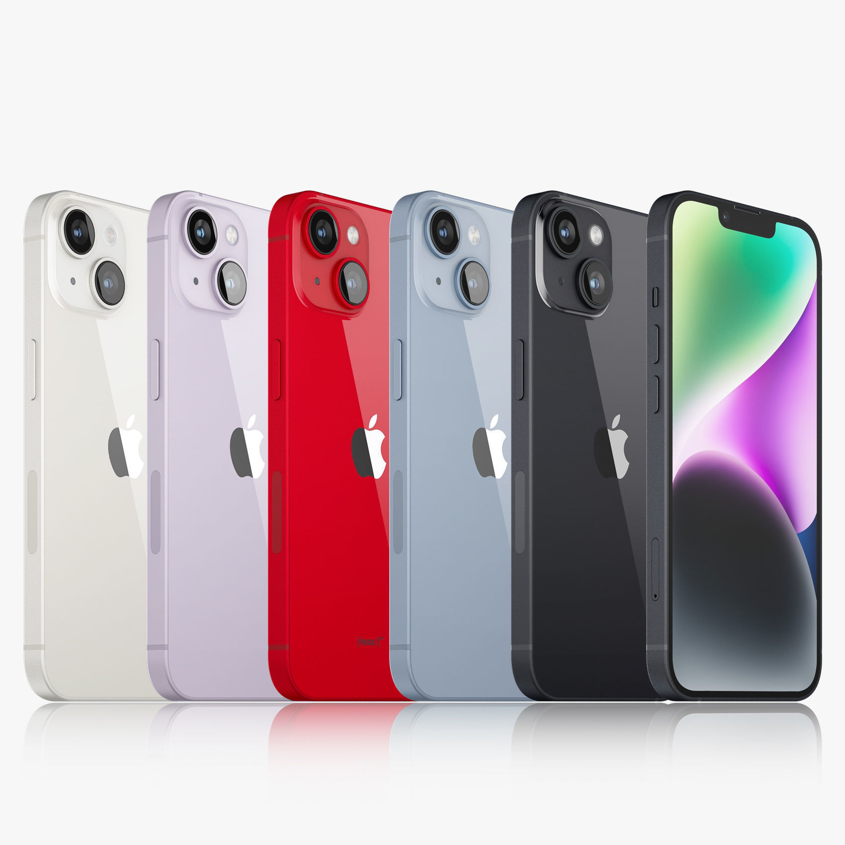 Apple iPhone 14 all colors 3D model_1