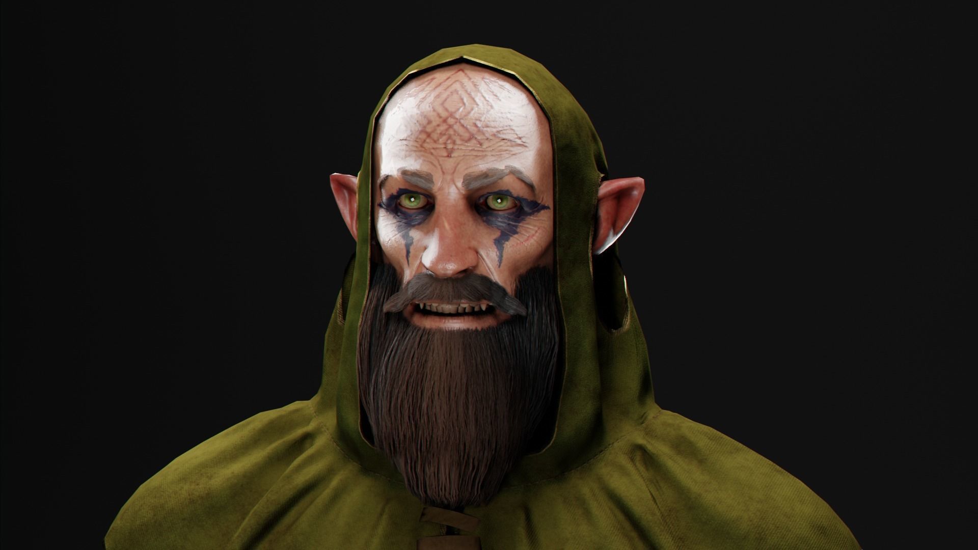 Druide chess game Low-poly 3D model_3