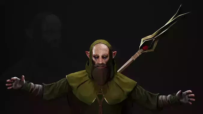 Druide chess game Low-poly 3D model