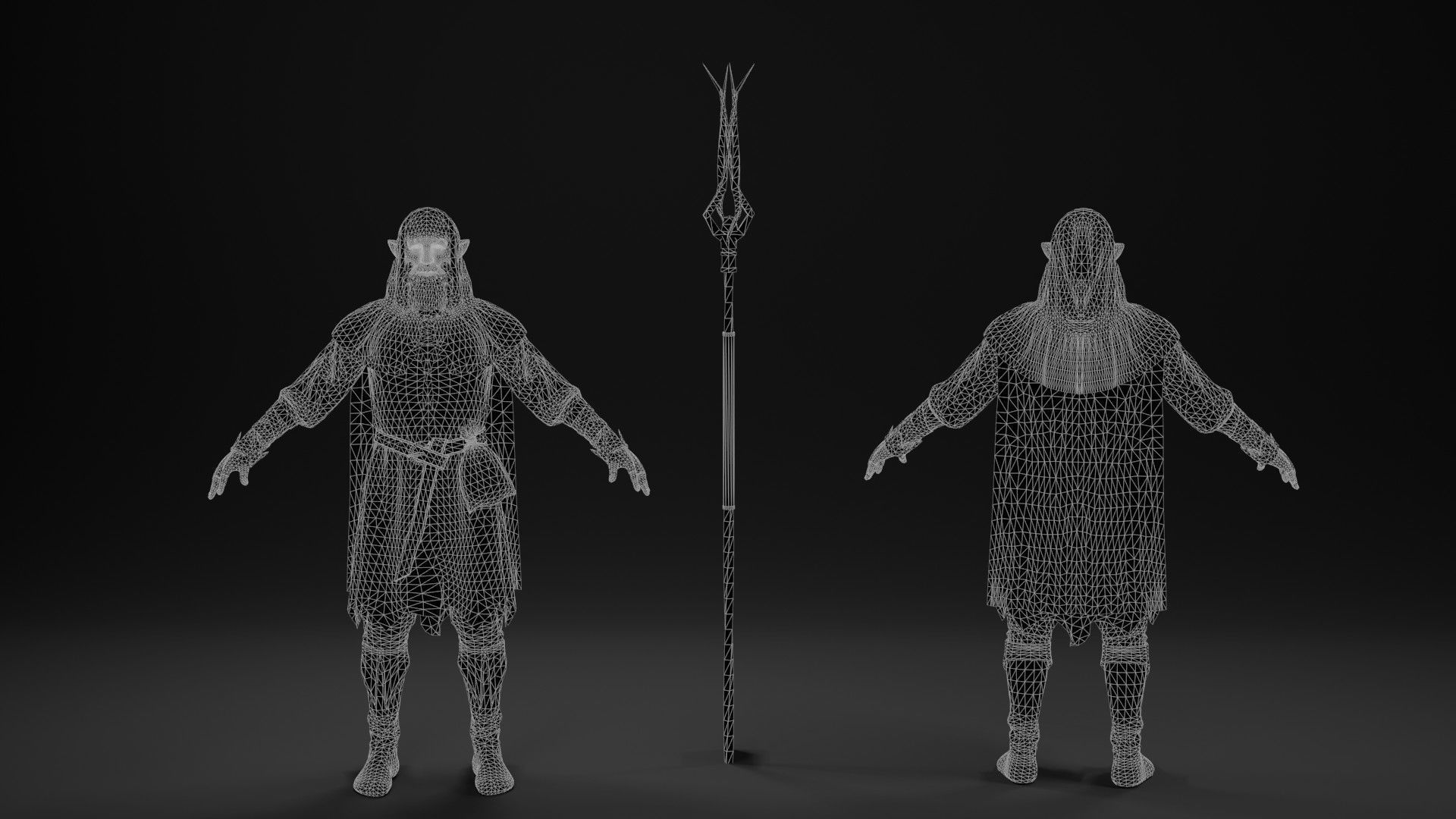 Druide chess game Low-poly 3D model_19