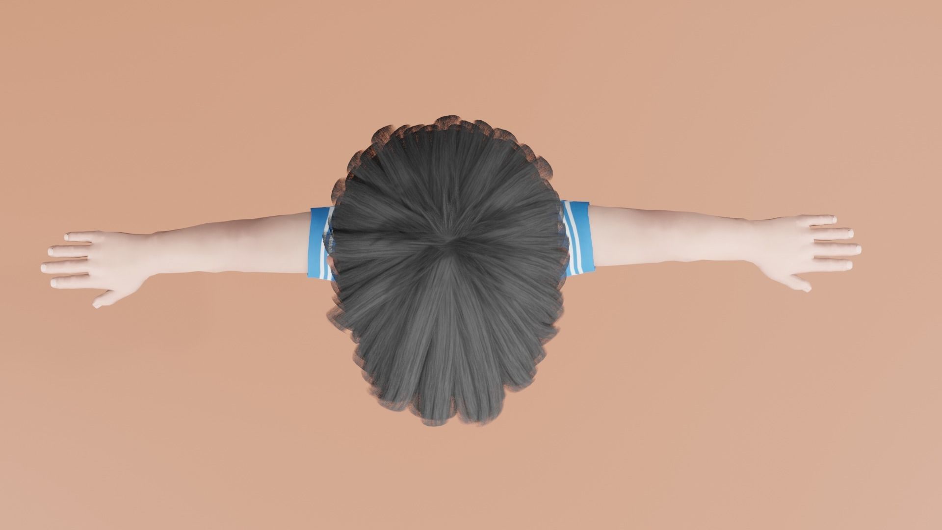 Cartoon Asian Boy Free low-poly 3D model_4