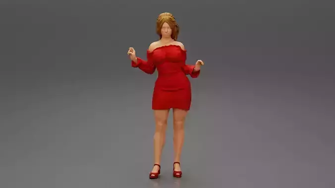 Young Beautiful Girl In Short Dress