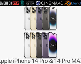 Apple iPhone 14 Plus and 14 Pro MAX all colors 3D model