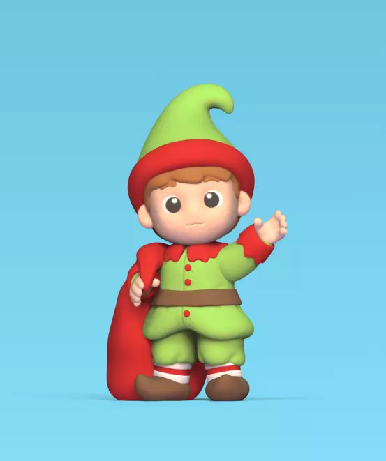 Cute Xmas Elf 3D print model_0