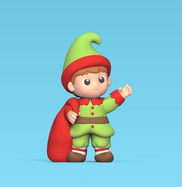 Cute Xmas Elf 3D print model_1