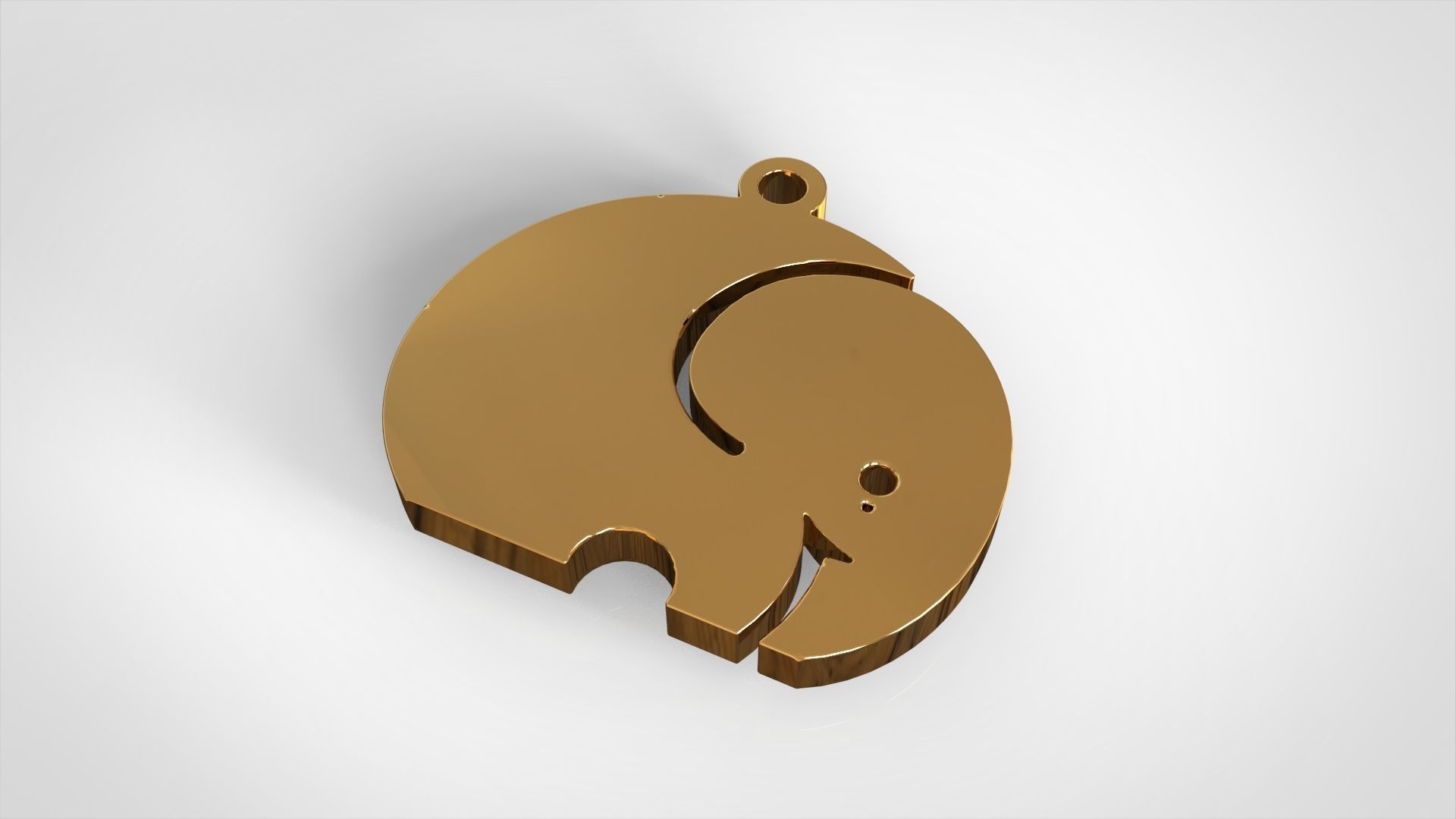 Elephant pendant 3D print model 3D print model_2