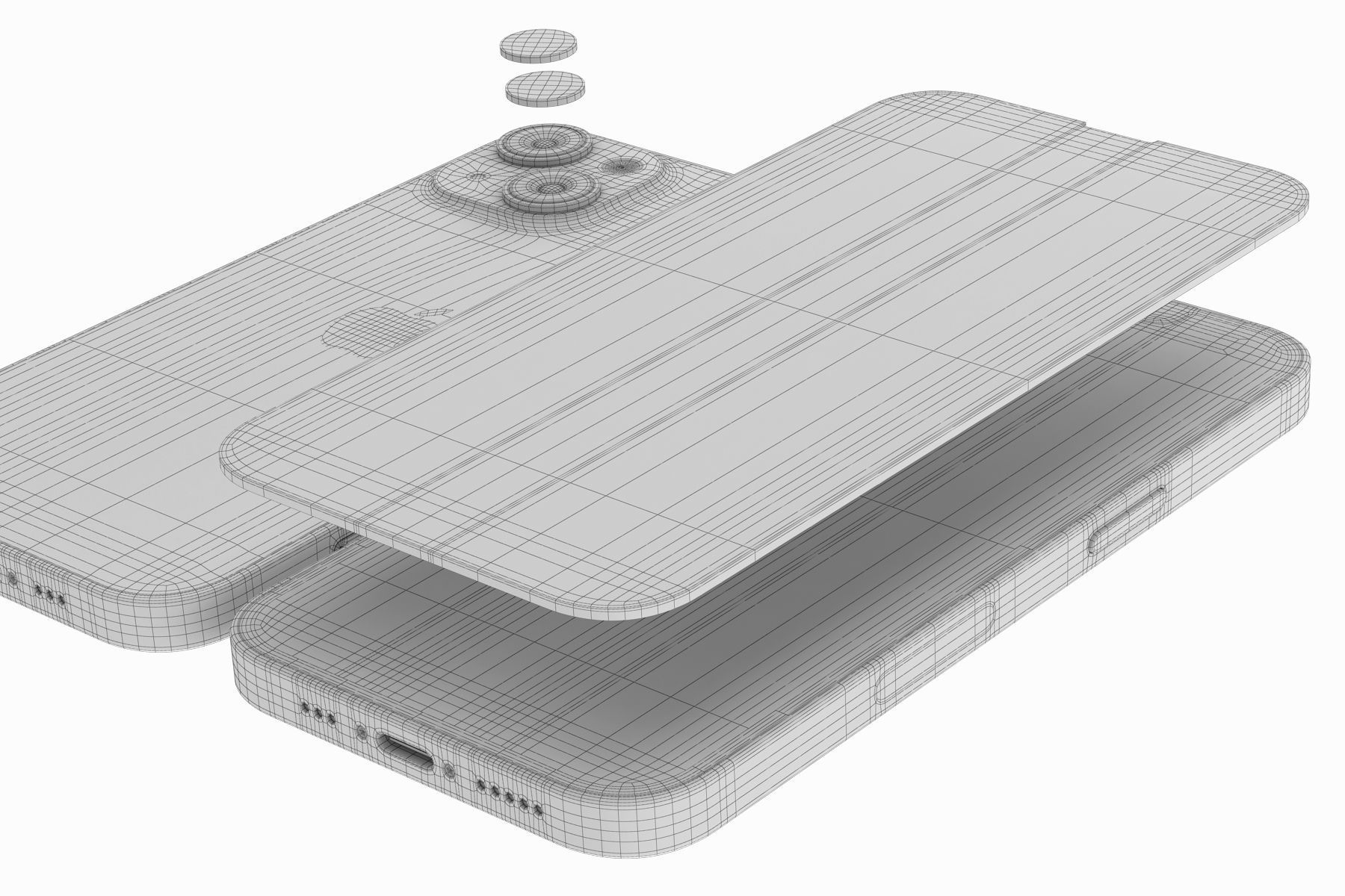 Apple iPhone 14 and 14 Plus and 14 Pro and 14 Pro MAX all colors 3D model_136