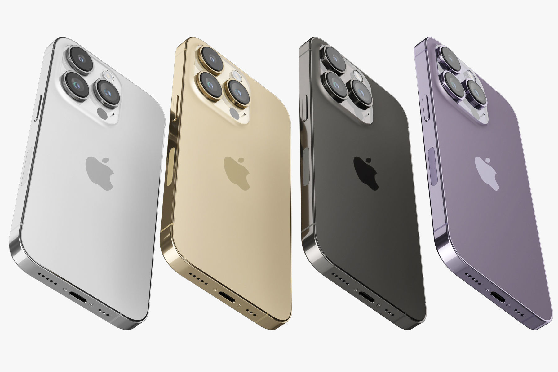 Apple iPhone 14 and 14 Plus and 14 Pro and 14 Pro MAX all colors 3D model_103