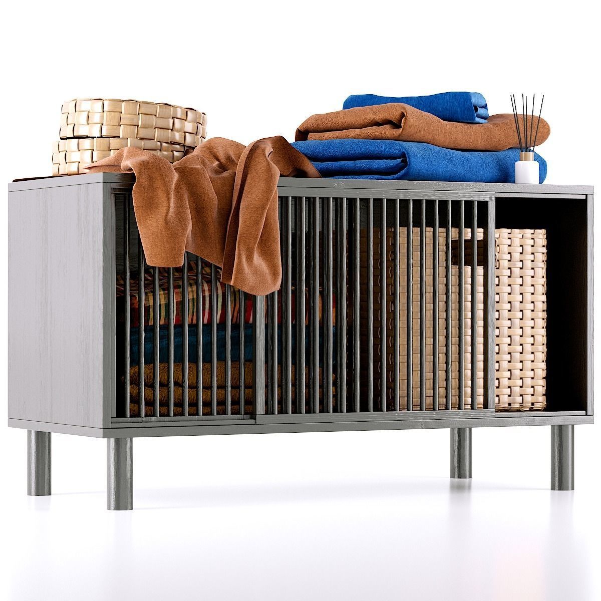 Oak bathroom bench PILPAO LA REDOUTE 3D model_2